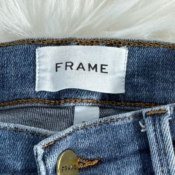 Frame Denim Le High Flare High Waist Raw Hem Flare Leg Jeans Sz 26 - Picture 5 of 9